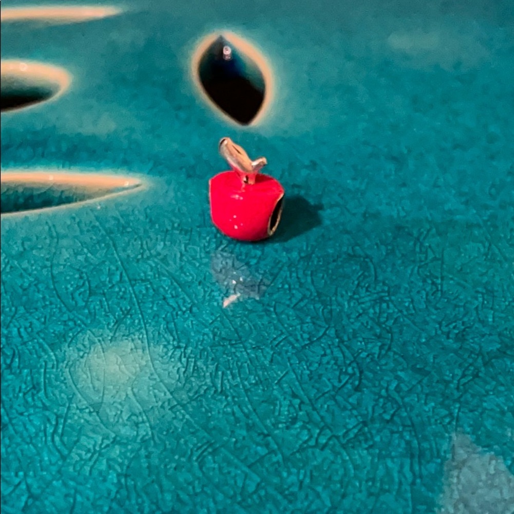 Sterling silver Disney apple charm